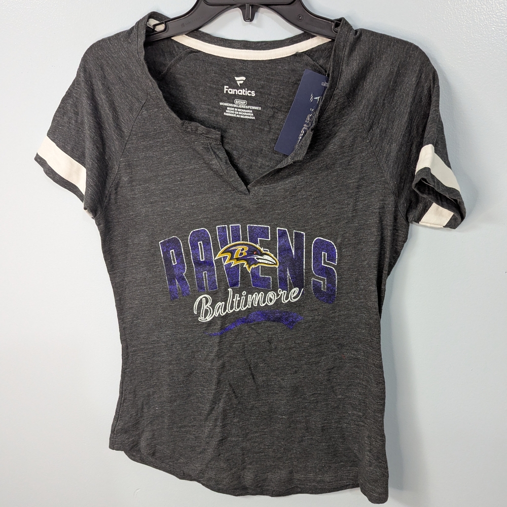 Fanatics Women's Gray Baltimore Ravens Top